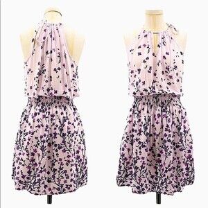 Lovestitch Smocked Waist Halter Dress Blush Lavender Purple Size Small